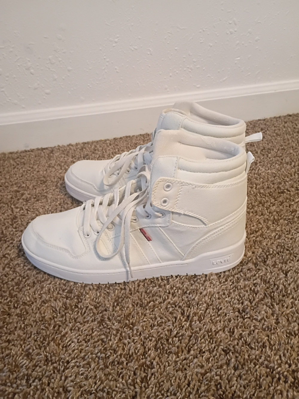 Levis Women's BB-HI-CVS Sneakers Canvas High-Top Shoes White size 10